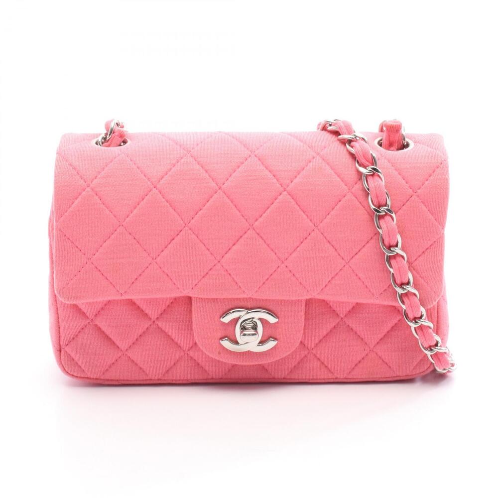 Chanel Matelasse Shoulder Bag Jersey Pink